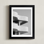 "Curves and Squares 1" - Art Print in Black & White by lulu and isabelle - Framed