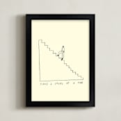 "Two Steps at a Time" - Art Print in Parchment 2 by Elliot Stokes - Framed