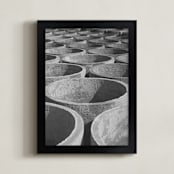 "concrete cylinders" - Art Print in Stone by Alaric Yanos - Framed
