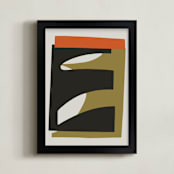 "Dual Perspectives 1" - Art Print in Subtle Earth by Stefania Copertini - Framed