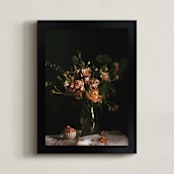 "Moody Floral Still Life" - Art Print in Moody Rose by Katie Buckman - Framed