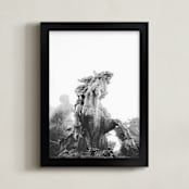 "Fantastical creature, fountain" - Art Print in Black and White by Jacquelyn Sloane Siklos - Framed
