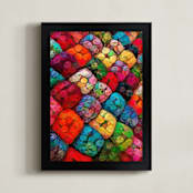 "Abstract Felted Wool I" - Art Print in Multi Golden by A MAZ Design - Framed