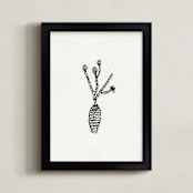 "Flower stems" - Art Print in Cream by Elliot Stokes - Framed