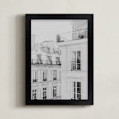 "Parisian Rooftops" - Art Print in French Gray by Lindsay Ferraris Photography - Framed