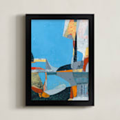 "Summer Reflection ll" - Art Print in summer blue by Kristiina Almy - Framed