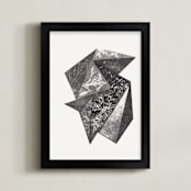 "Aquatinta" - Art Print in Black and grey by Oana Prints - Framed