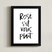 "Rosé S'il Vous Plaît" - Art Print in Snow by Annie Montgomery - Framed