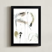 "quiet" - Art Print in inky black by ADRIENNE JACKSON - Framed