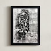 "Figure on Figure" - Art Print in Noir by Allison Belolan - Framed