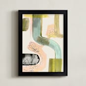 "Times Like These 1" - Art Print in Olive by Amy Moen - Framed