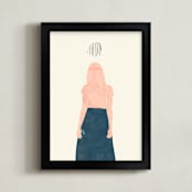 "From Where I Stand" - Art Print in Indigo by Field and Sky - Framed