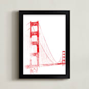 "Iconic" - Art Print in Ruby by Paul Berthelot - Framed
