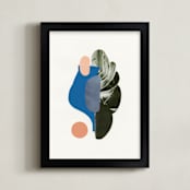"Organic Curves II" - Art Print in Sky Blue by Field and Sky - Framed