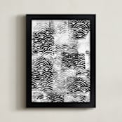 "PEEK" - Art Print in Black and White by Emine Ortega - Framed