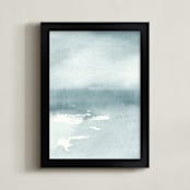 "Ice on the Lake" - Art Print in Ice Blue by Renee Anne Bouffard-McManus - Framed