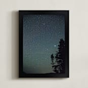 "Night Lights l" - Art Print in Night Sky by Debra Pruskowski - Framed