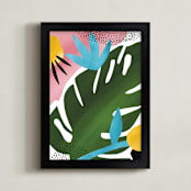 "Tropical Palm" - Art Print in Emerald by Jessica Corliss - Framed