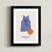 "B-Ball" - Personalized Art Print in Blue by Tyler Tea - Framed