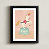 "Circus Pony" - Personalized Art Print in Cotton Candy by Jody Wody - Framed