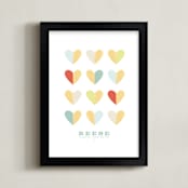 "Engrained In Our Hearts" - Personalized Art Print in Sea by Keen Peachy - Framed