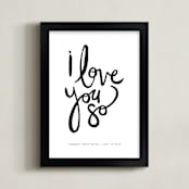 "I Love You So" - Personalized Art Print in Cloud by Kelly Ventura - Framed