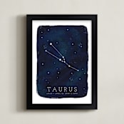 "Zodiac Constellation Taurus" - Personalized Art Print in Galaxy by Ashley Presutti Beasley - Framed