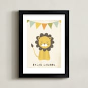 "Sleepy Lion" - Personalized Art Print in Eggshell by Haley McCoy - Framed