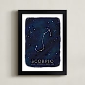 "Zodiac Constellation Scorpio" - Personalized Art Print in Galaxy by Ashley Presutti Beasley - Framed