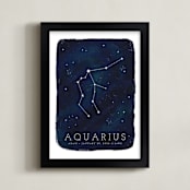 "Zodiac Constellation Aquarius" - Personalized Art Print in Galaxy by Ashley Presutti Beasley - Framed
