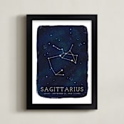 "Zodiac Constellation Sagittarius" - Personalized Art Print in Galaxy by Ashley Presutti Beasley - Framed