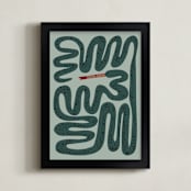 "Squiggly Snake" - Personalized Art Print in Cactus by Jenna Holcomb - Framed