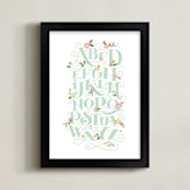 "Blooming letters" - Art Print in Seaglass by Jennifer Wick - Framed