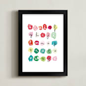 "Alpha Dots" - Art Print in Poppy Red by Kelly Ventura - Framed