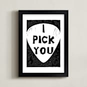 "I Pick You" - Art Print in Jet Black by Jennifer Matlock - Framed
