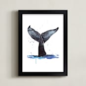 "Whale Tale" - Art Print in Splash by Kelsey McNatt - Framed