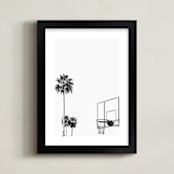"Hoops and Palms" - Art Print in white by Irene Suchocki - Framed
