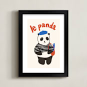 "French Panda" - Art Print in Ink by Morgan Kendall - Framed