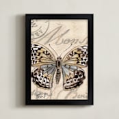 "Sepia Butterfly II" - Art Print in Sepia by Stephanie Toral - Framed