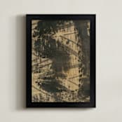 "Neutral Essence Series 4" - Art Print in Tan and Black by Angela Simeone - Framed
