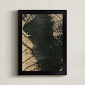 "Neutral Essence Series 5" - Art Print in Tan and Black by Angela Simeone - Framed