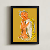 "Morning Reflection" - Art Print in Budda Orange by Stuart Heir - Framed