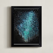 "Northern Light" - Art Print in Light in the dark Blue by The Tattered Traveler - Framed