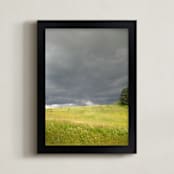 "Green Fields, Bruised Skies " - Art Print in Bruised Sky by Kate Binns - Framed