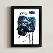 "Blue Lillies" - Art Print in Lilly Blue by Stuart Heir - Framed