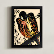 "The Watcher" - Art Print in Watcher Orange by Stuart Heir - Framed