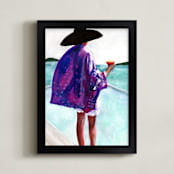 "Purple Kimono" - Art Print in Vibrant Purple by Jenny Partrite - Framed