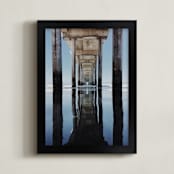 "Pier Into Another Dimension" - Art Print in Sky Blue by Christian Florin - Framed