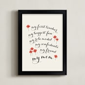 "My Best Friend, My Mom" - Art Print in Poppy by Sandra Picco Design - Framed