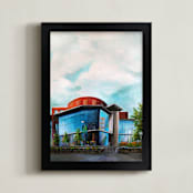 "Peace Center" - Art Print in Reflection Blue by The Tattered Traveler - Framed